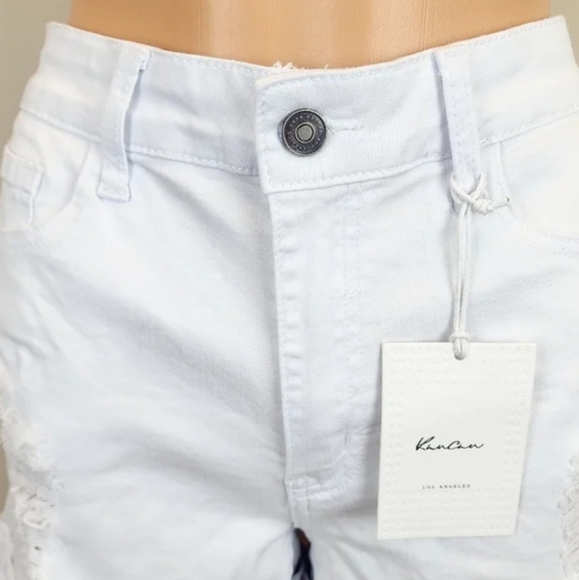 Kancan Folded hem Distressed Jeans Shorts - Picture 4 of 7